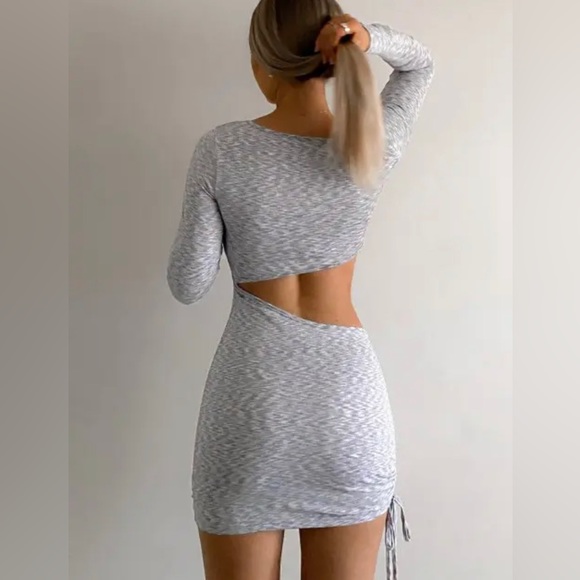 Zaful Space Dye Cut Out Cinched Side Slinky Dress - Picture 2 of 3